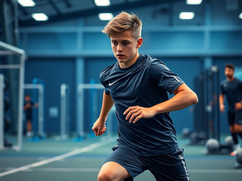 A high resolution image of a young athlete in a