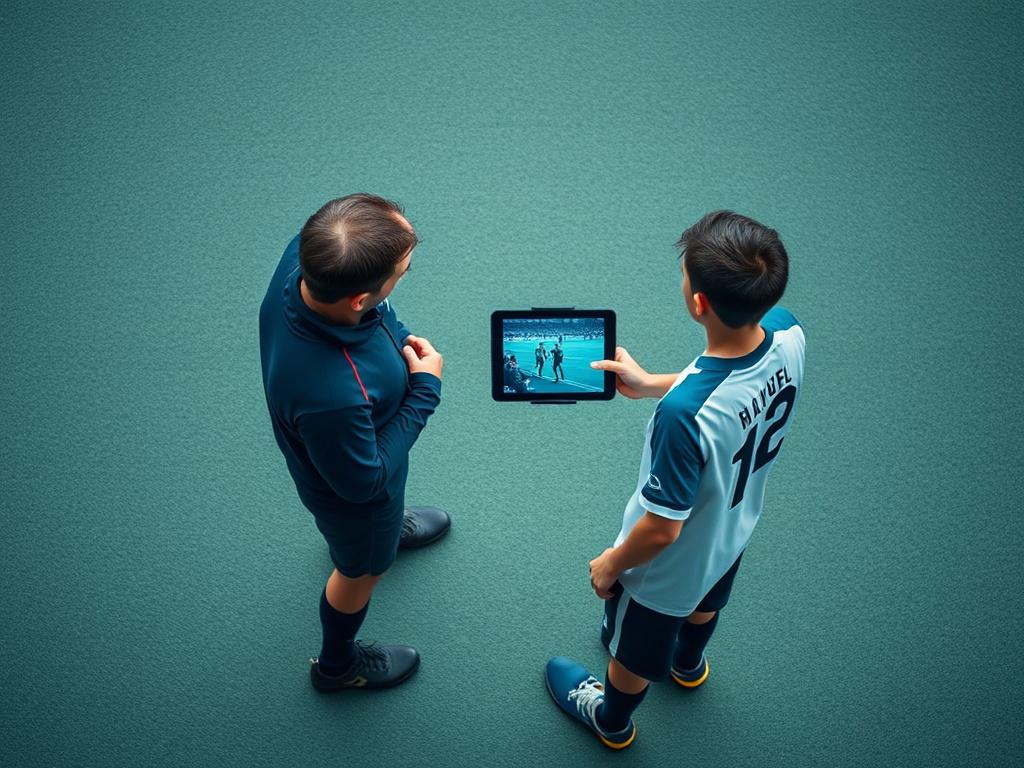 An aerial view of a football pitch during a match