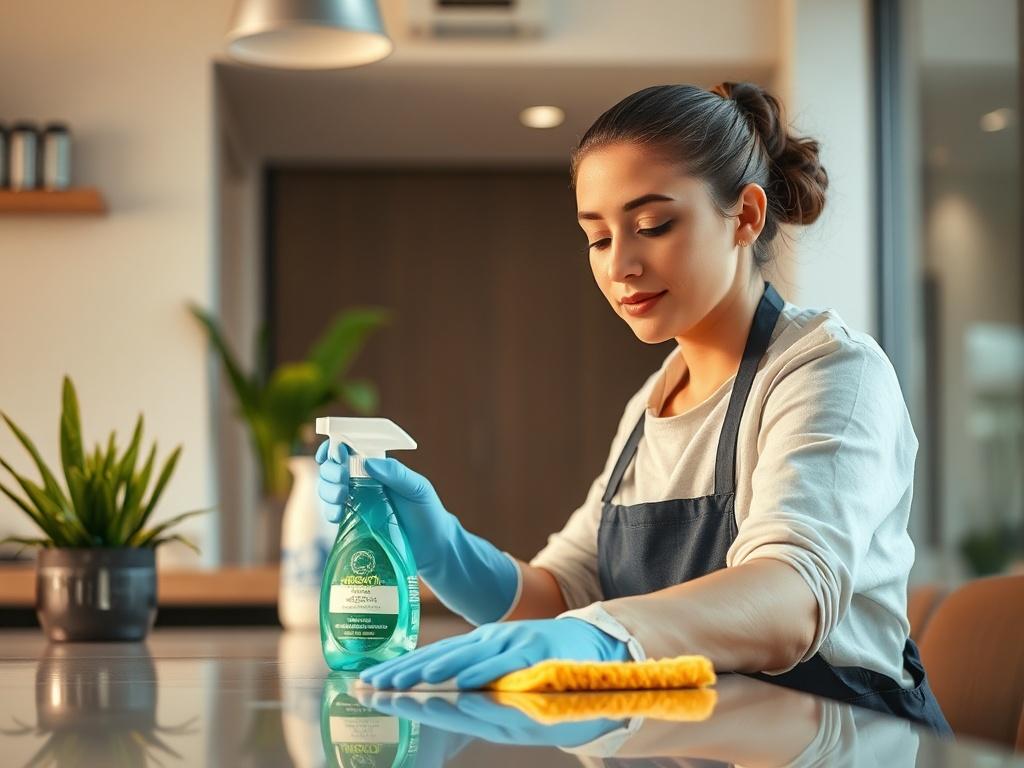 A realistic high resolution close up shot of a cleaning