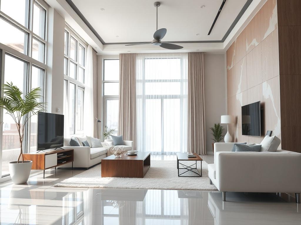 A close up shot of a clean and polished living