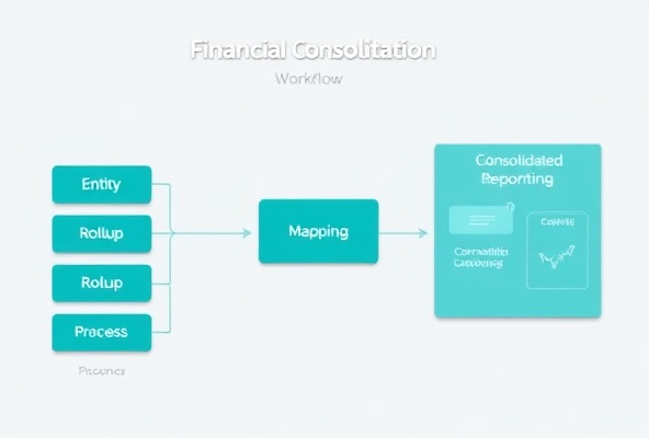 Financial consolidation workflow diagram.