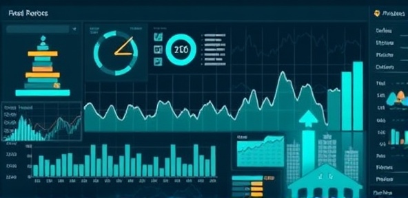 Abstract financial data and dashboard visualization.