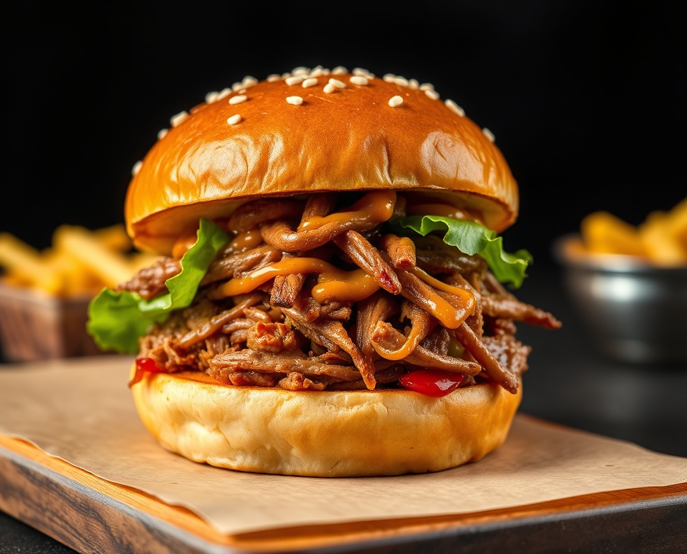 Pulled beef burger