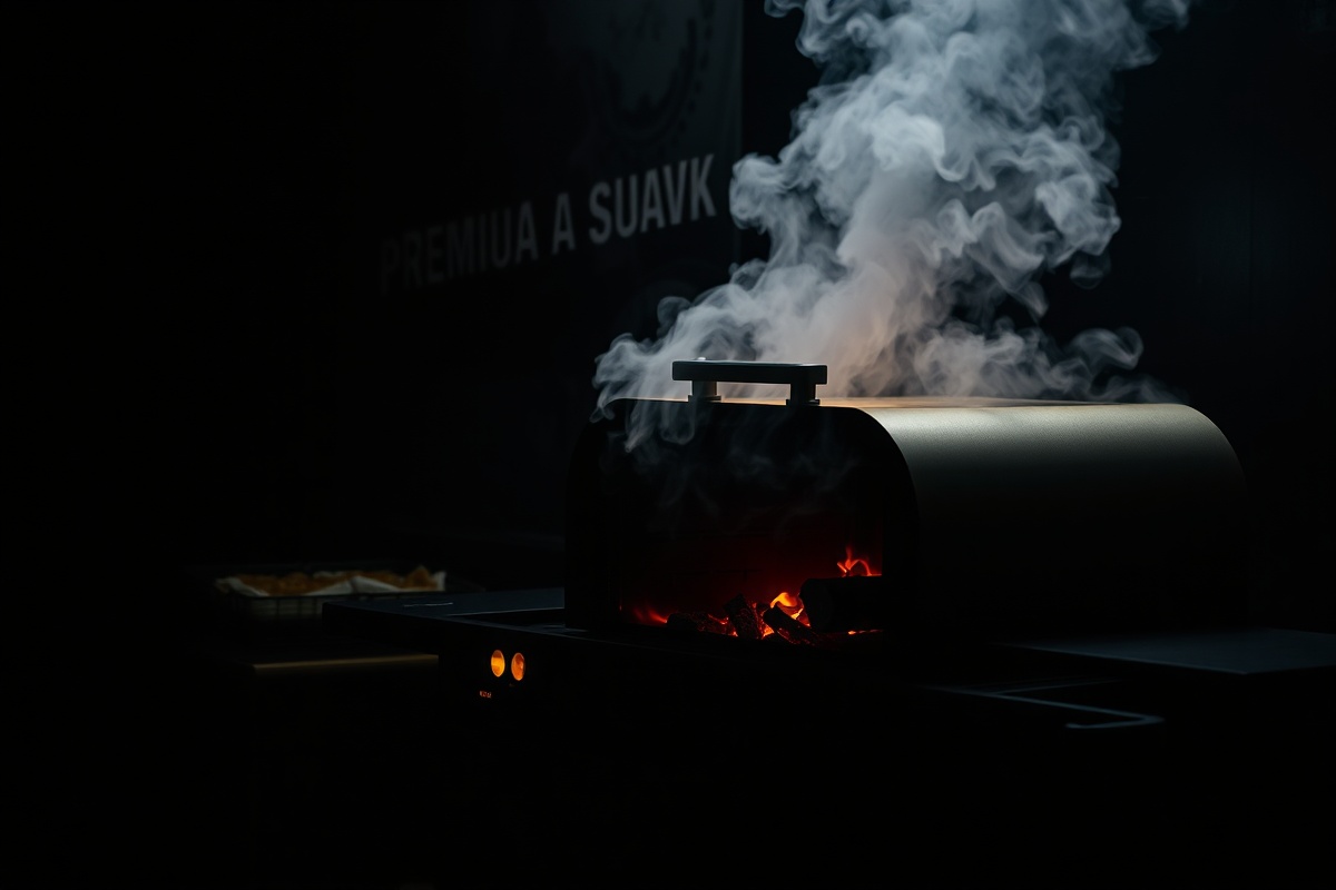 Smoking BBQ grill