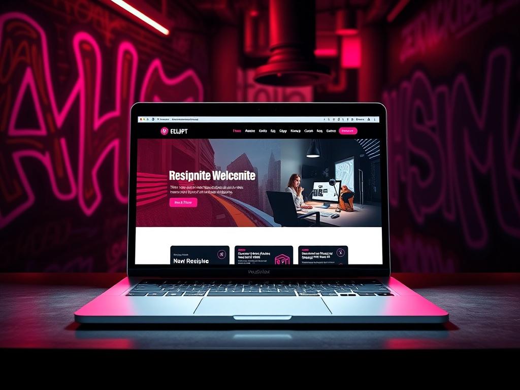 A high resolution image of a sleek, modern website design