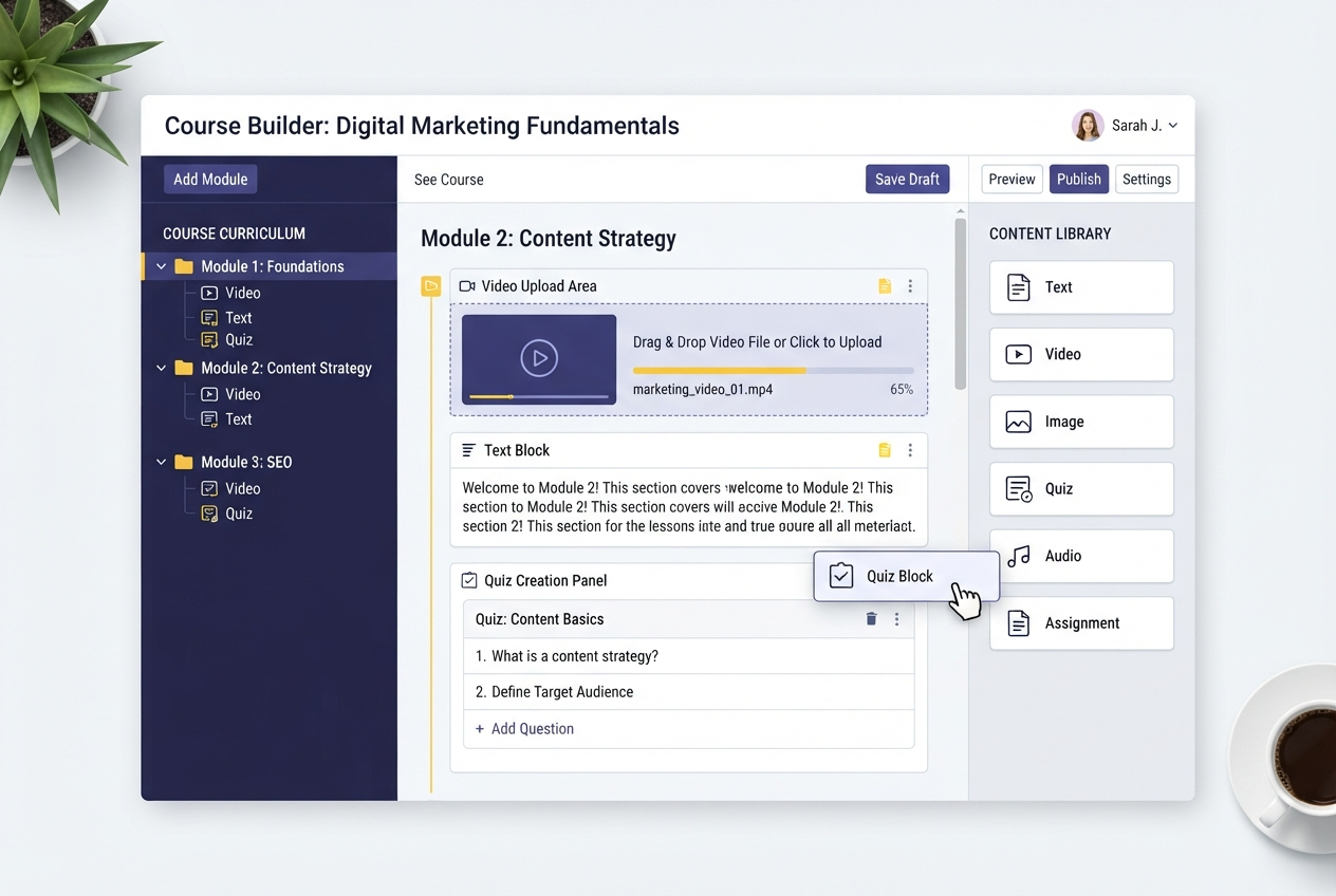EduSphere Course Builder interface