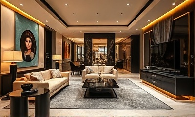 Completed 2BHK apartment project - luxurious living room