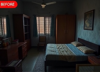 Bedroom before transformation