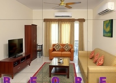 Living room before transformation