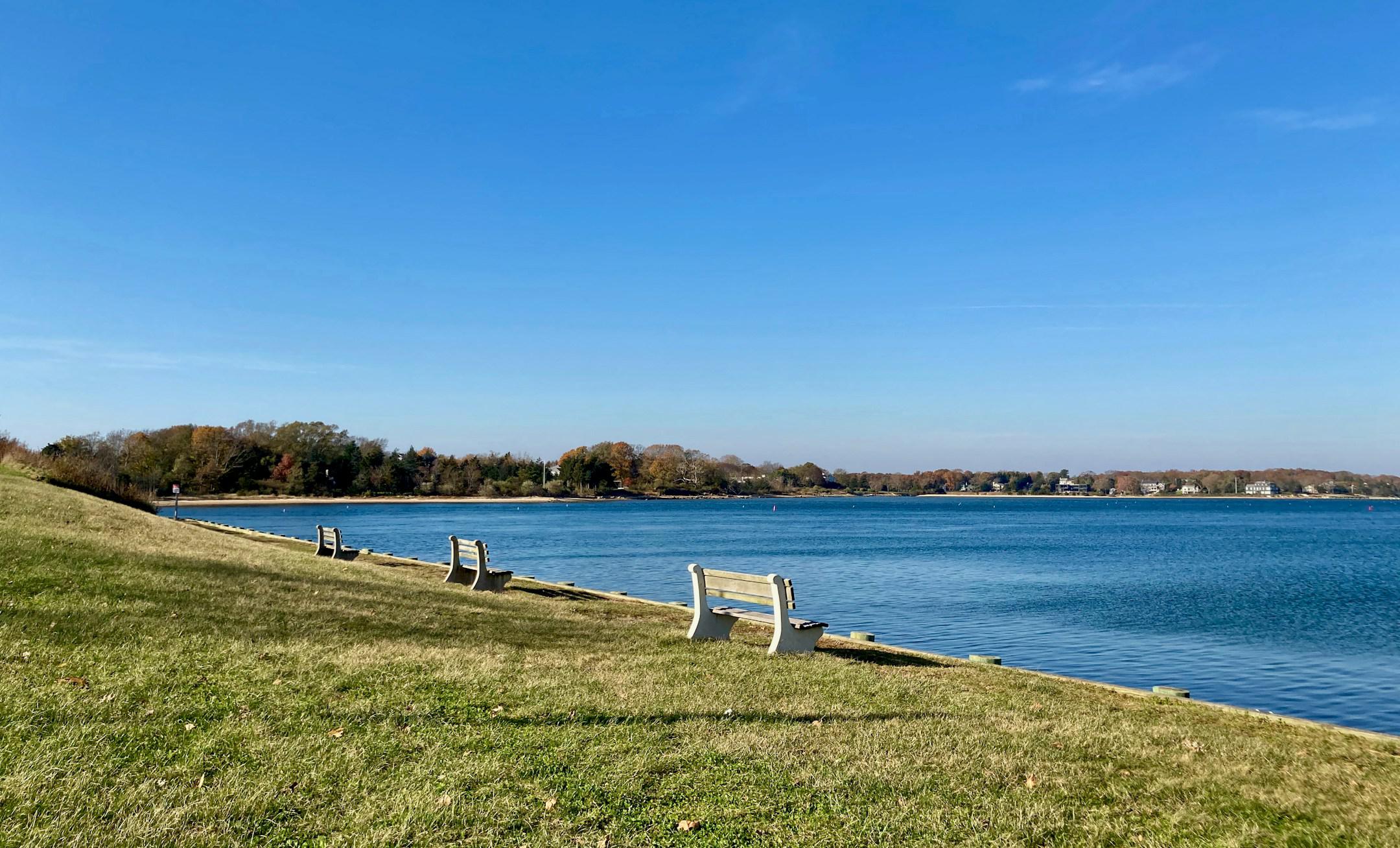 Benches in Sag Harbor, Long Island, New York