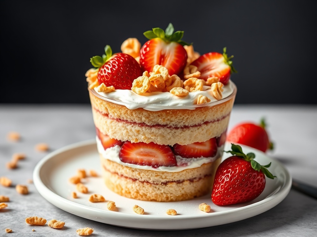 Strawberry Crunch Cake Cup