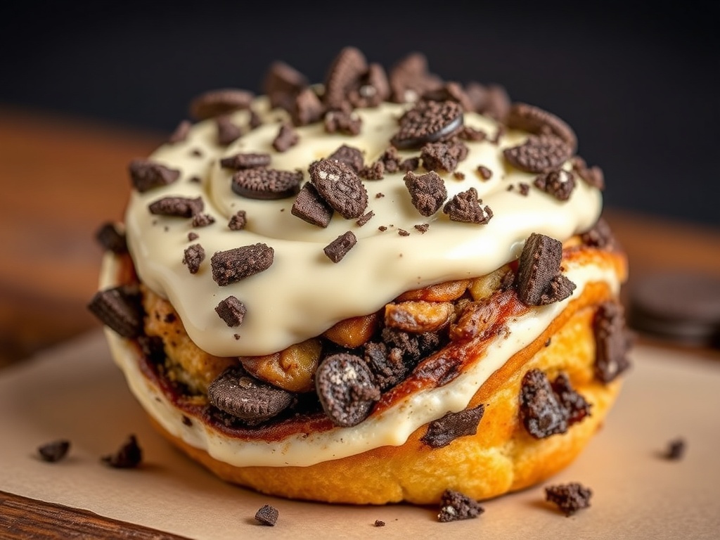 Cookie and Cream Cinnamon Roll