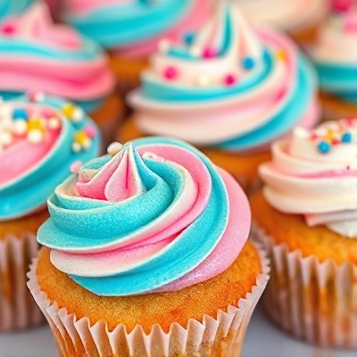 Decorated cupcakes close-up