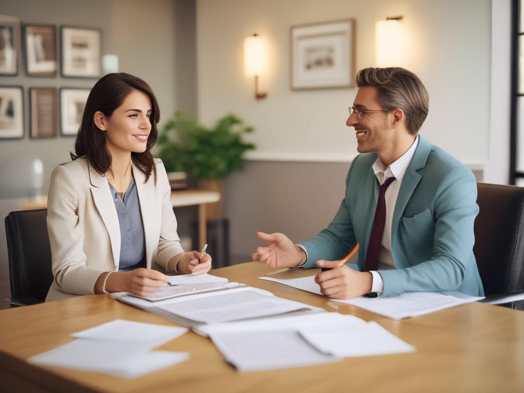 A realistic high resolution of a professional career counseling session,