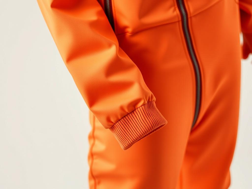 A hyper-realistic close-up shot of a premium tracksuit displayed on a clean white background. The tracksuit should be in vibrant colors with intricate design details, showcasing its high-quality fabric and stitching. Focus on the materials and textures, capturing the essence of comfort and athleticism. The composition should be simple, highlighting only the tracksuit, and the image should evoke a sense of motion and activity.