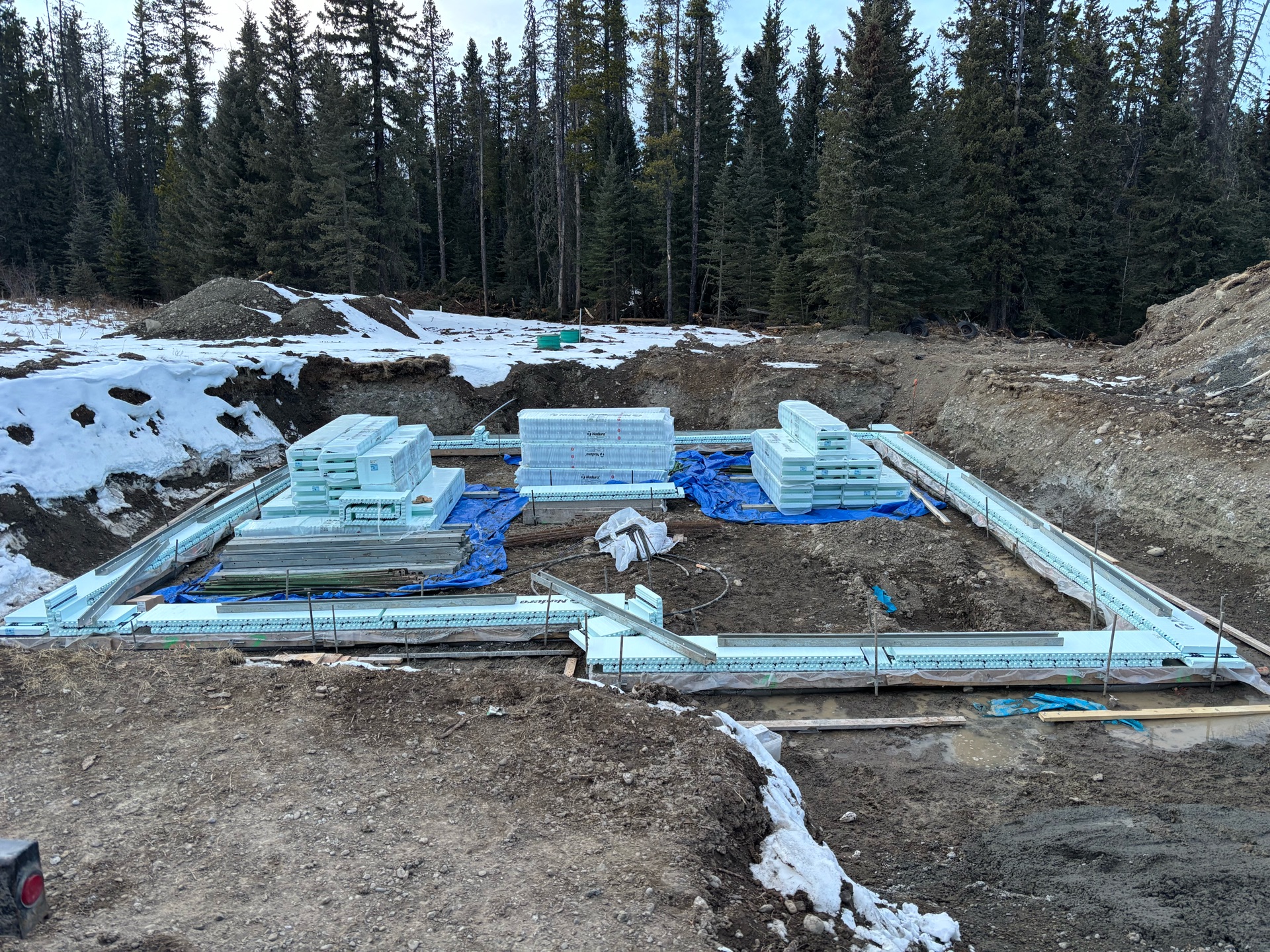 ICF foundation installation in Priddis, Alberta