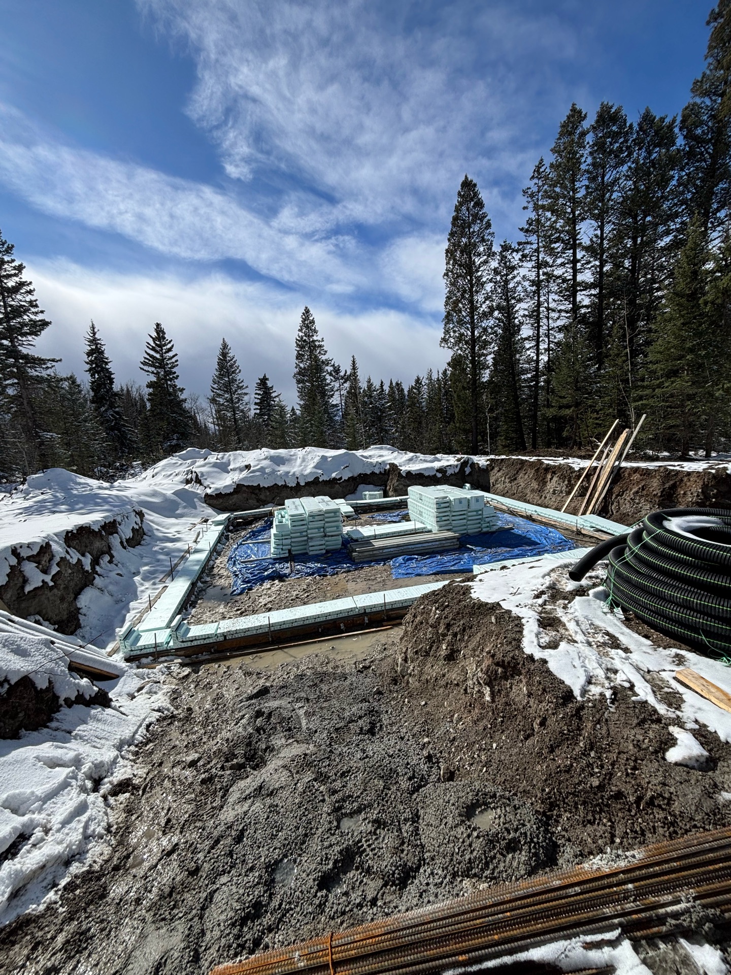 ICF foundation installation in Kananaskis, Alberta