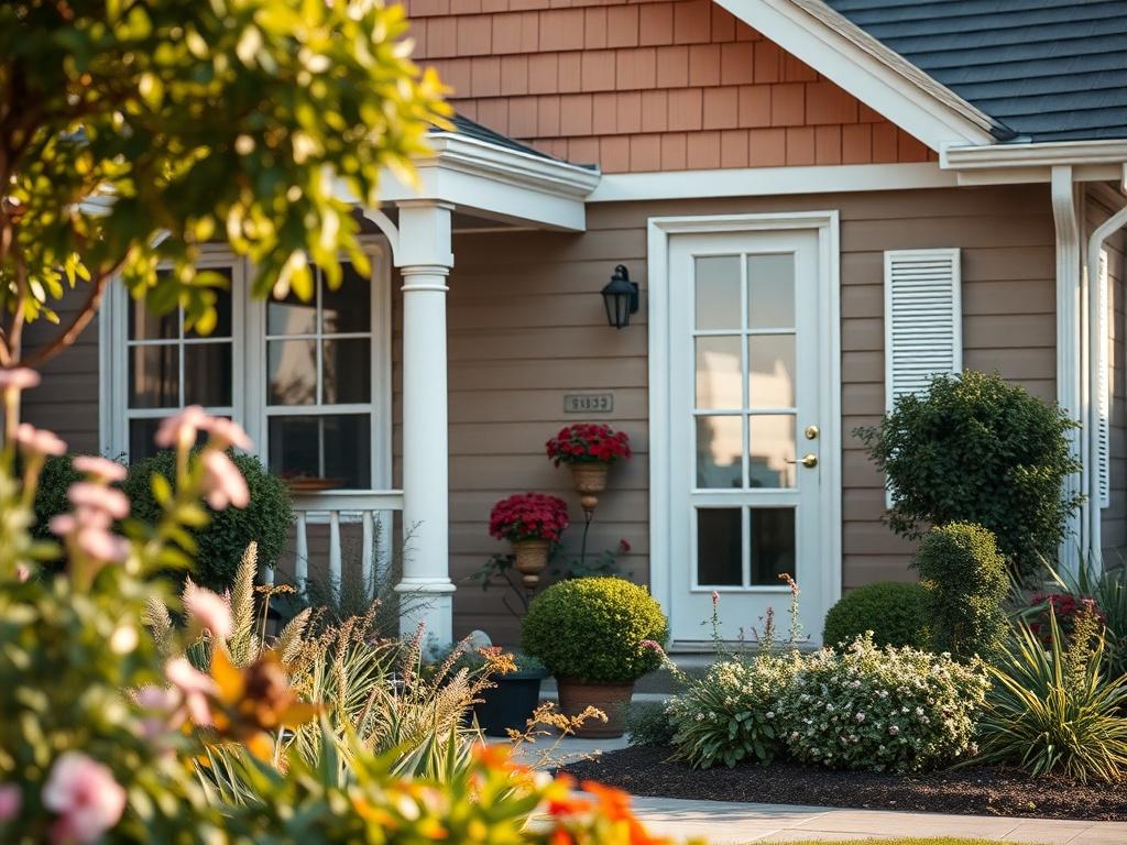 A close up shot of a cozy family home with