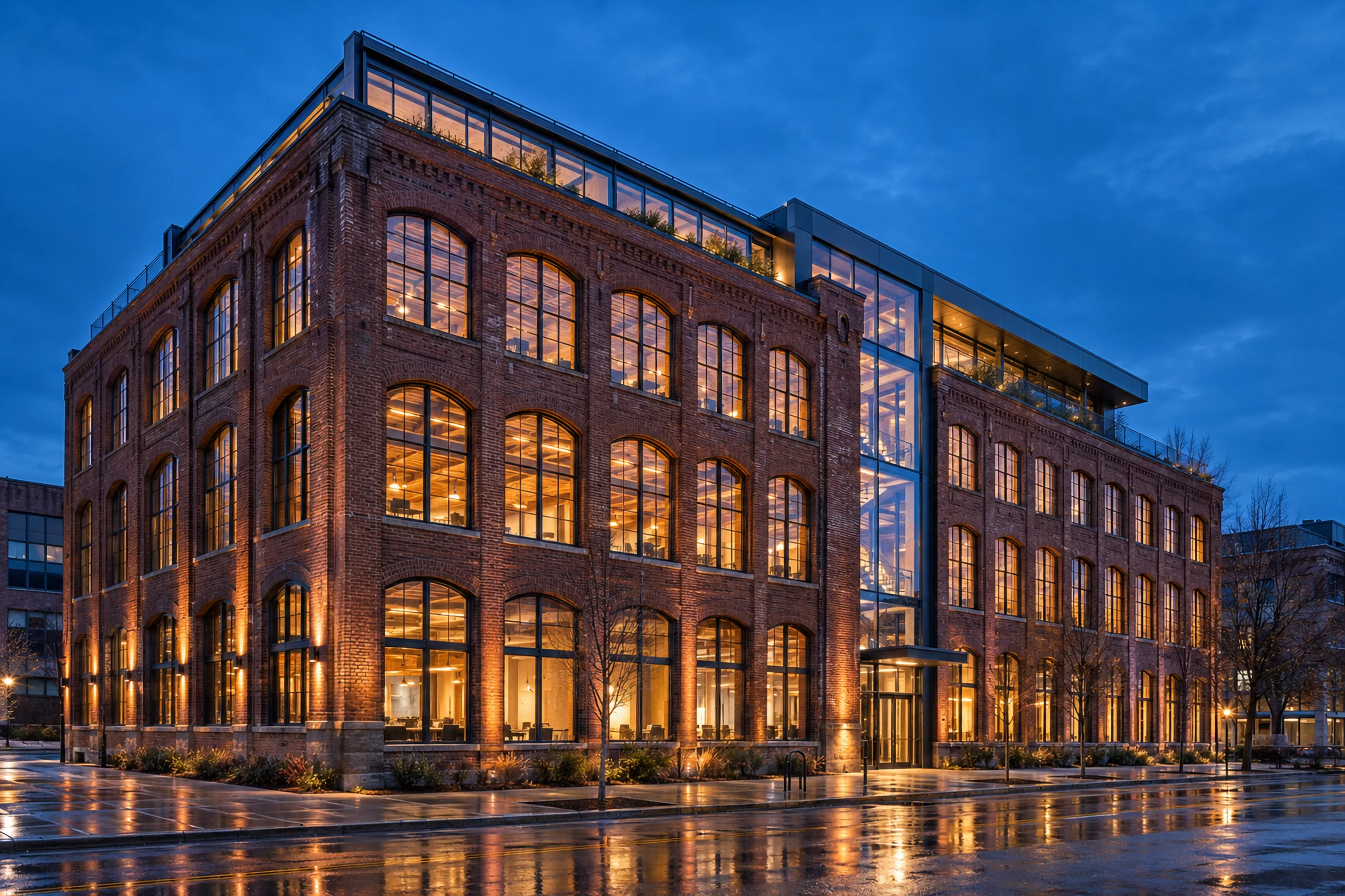 Foundry Works, preserved Chicago brick warehouse with new steel and glass additions