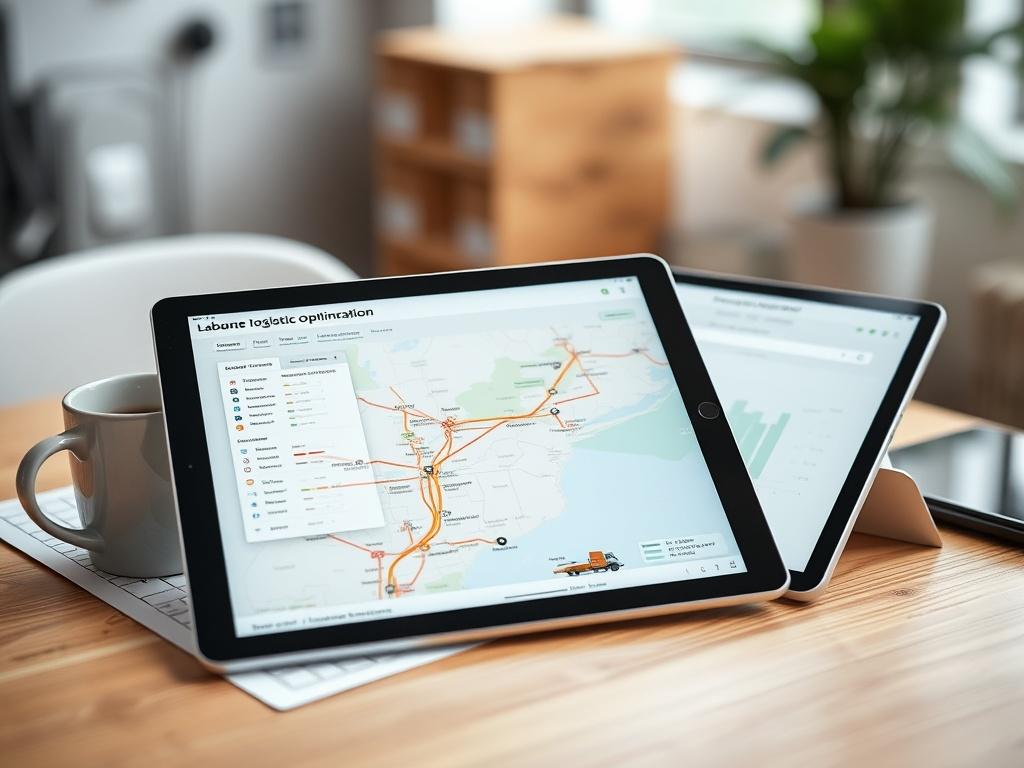A close up shot of a logistics map and a