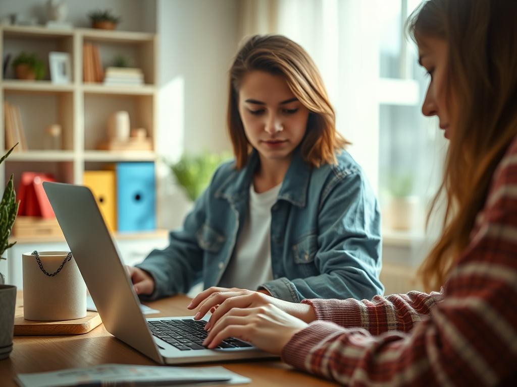 A close up shot of a person browsing a laptop