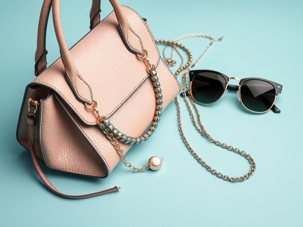 A close up shot of fashionable accessories including a stylish