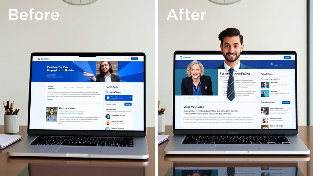 Before and after comparison of weak to strong business credibility