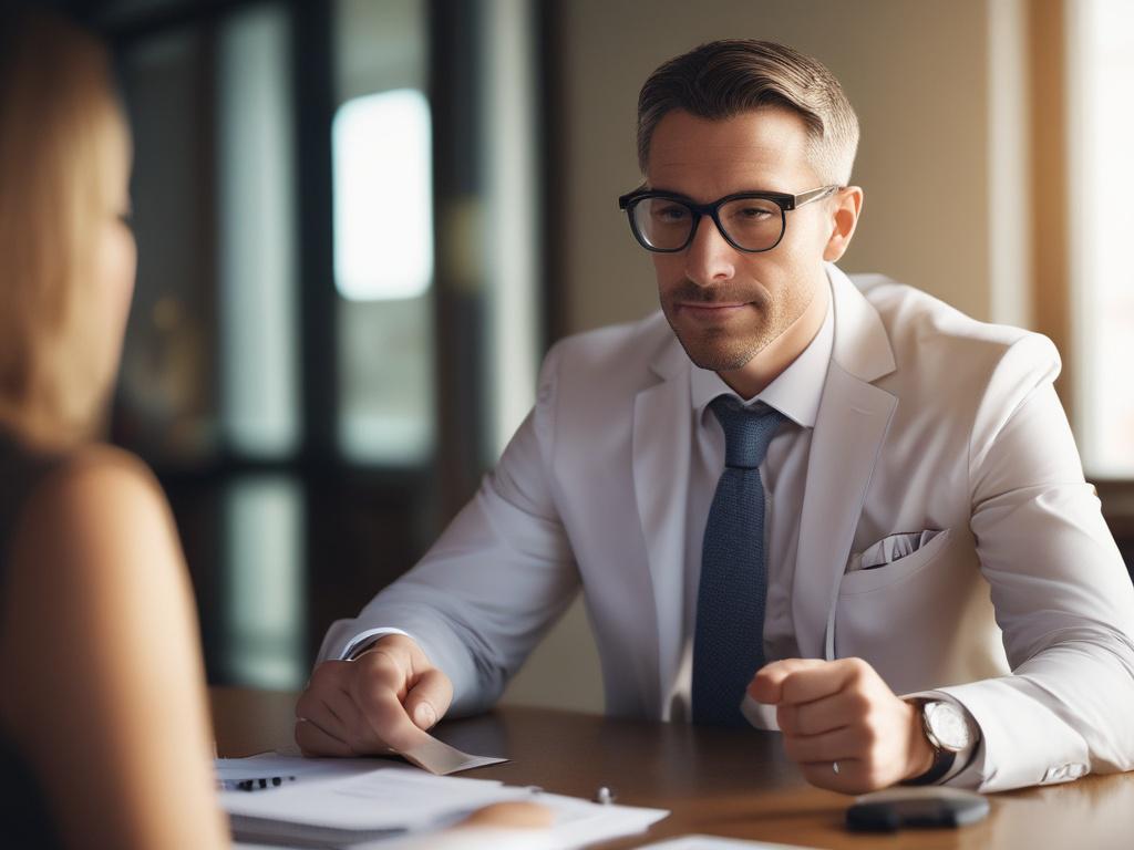 A close up shot of a financial advisor discussing strategies
