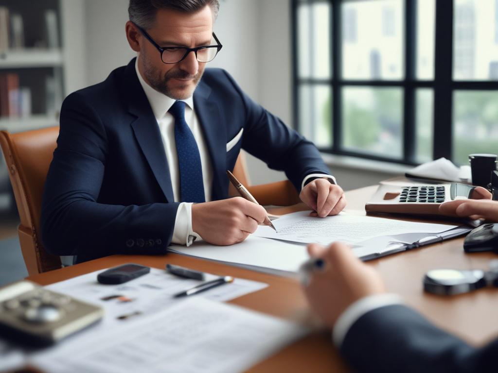 A close up shot of a financial consultant discussing debt