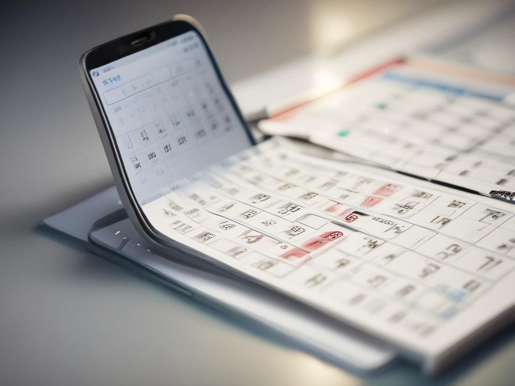 A close up shot of a digital calendar on a