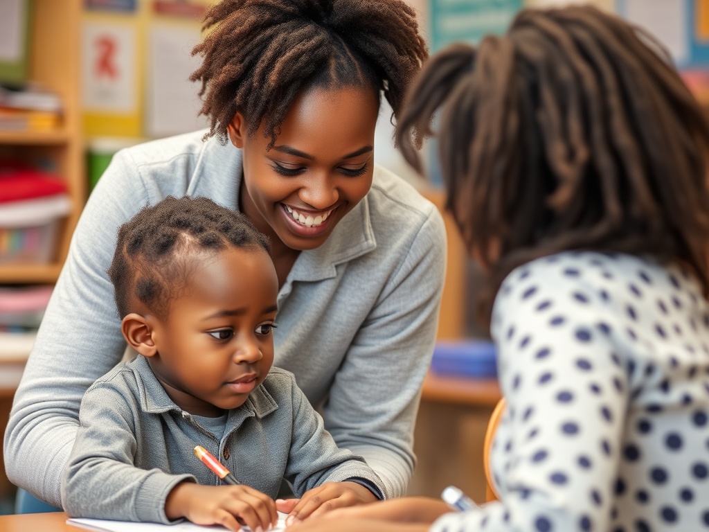Child receiving mentorship and support