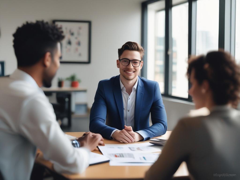 a close up shot of a person leading a meeting
