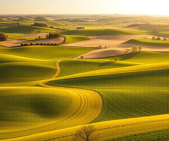 Scenic farmland with grid overlay representing planning and organization