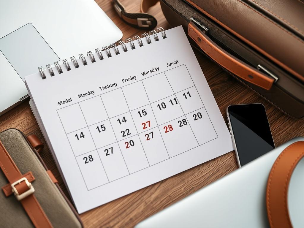 An image of a calendar with marked dates for flexible