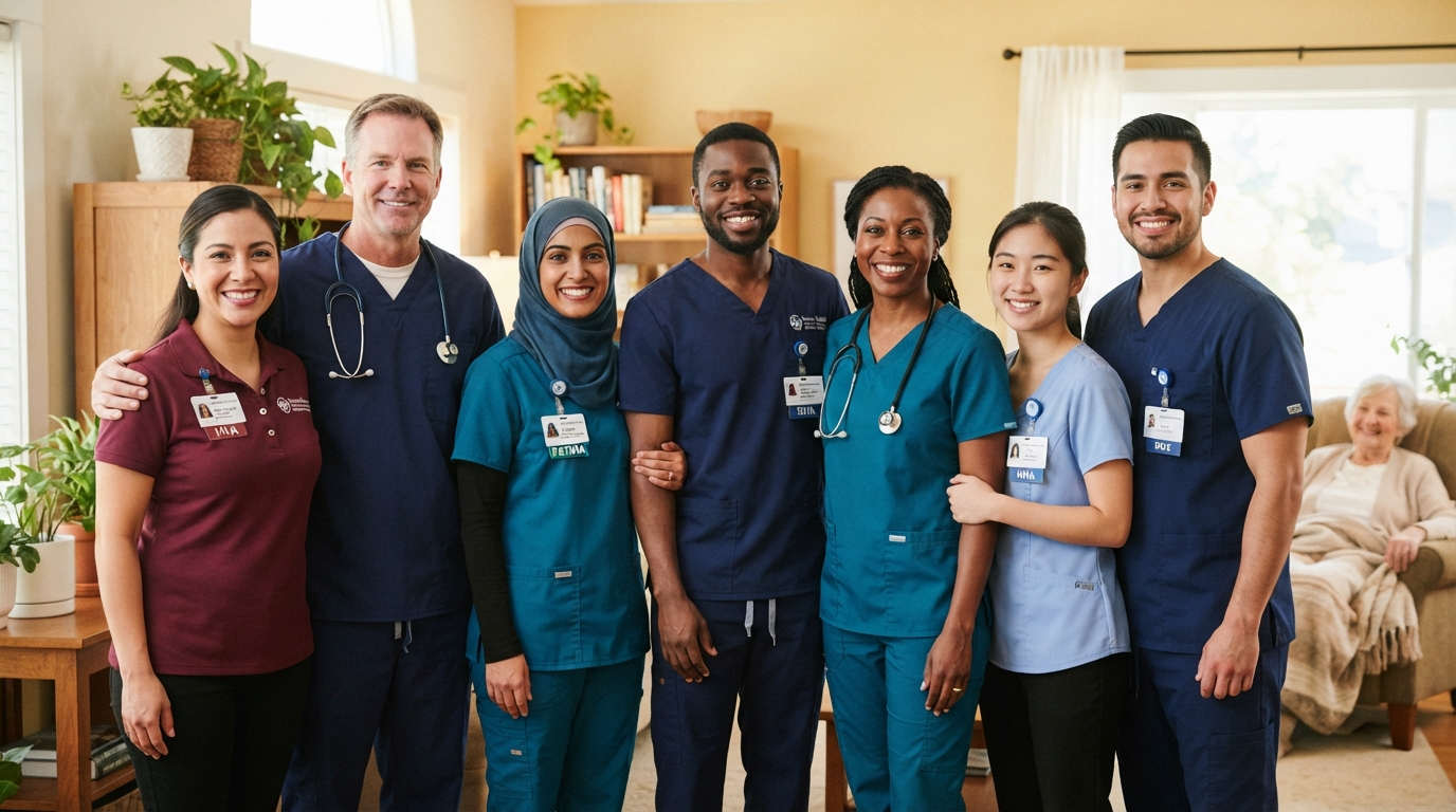 Professional home healthcare team