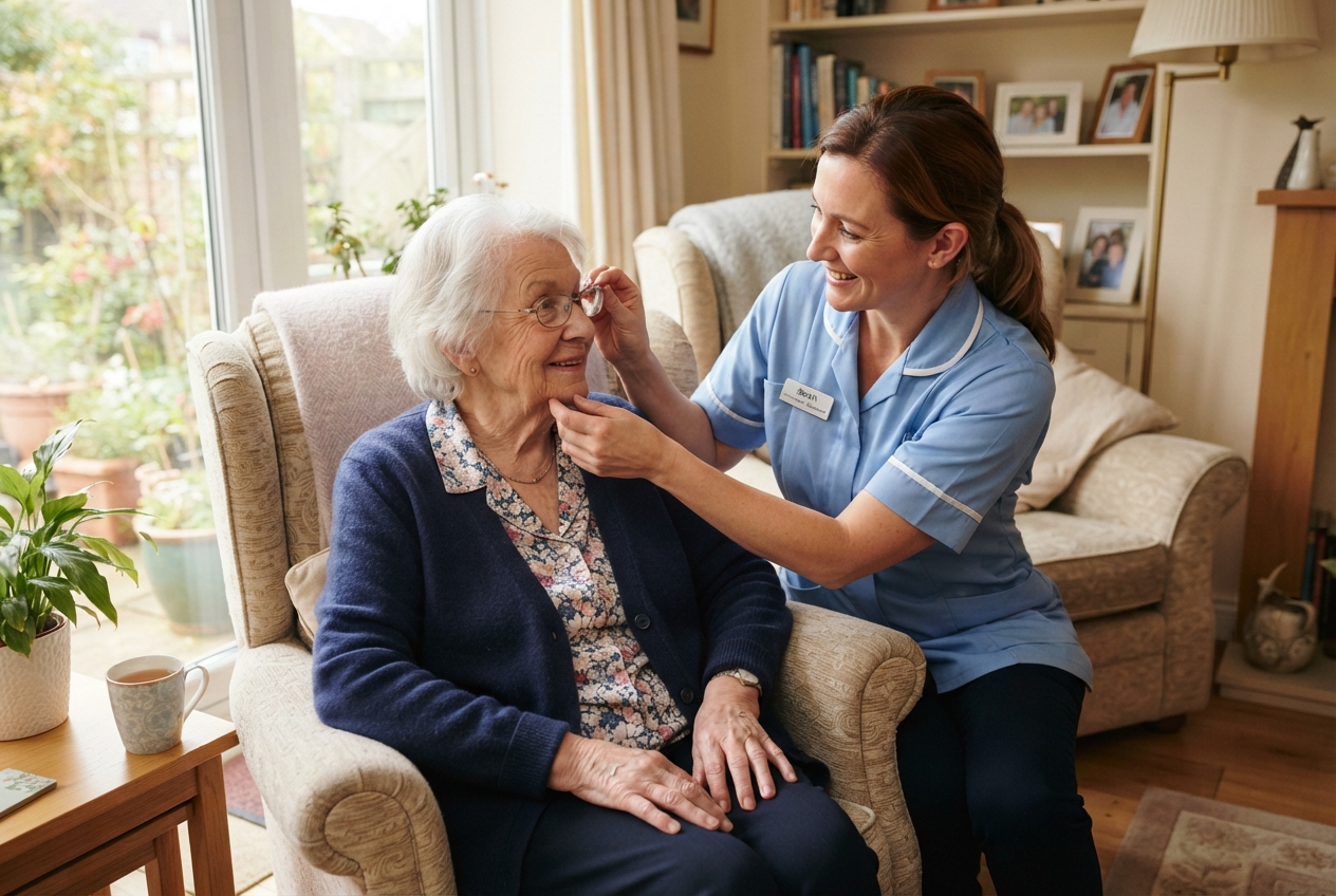 Professional caregiver providing compassionate home healthcare