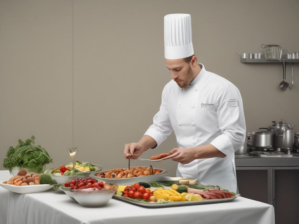 large scale catering, event catering, chef preparing meals