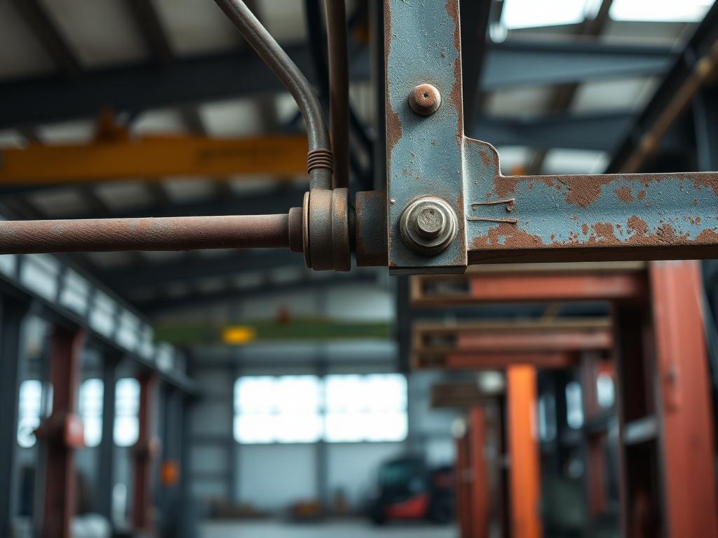 A close up shot of a strong industrial steel structure,