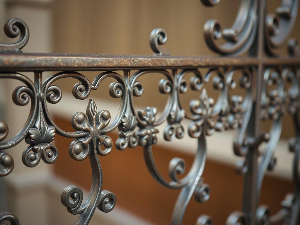 A close up shot of an elegantly designed architectural metal