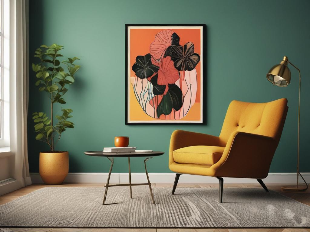 A beautifully styled vintage living room featuring a single, elegant