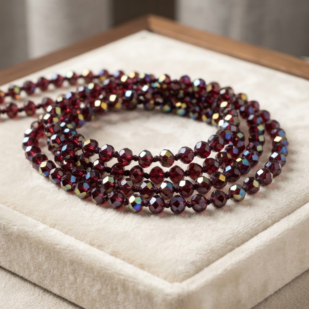 AB crystal rondelles — Burgundy shimmer, faceted