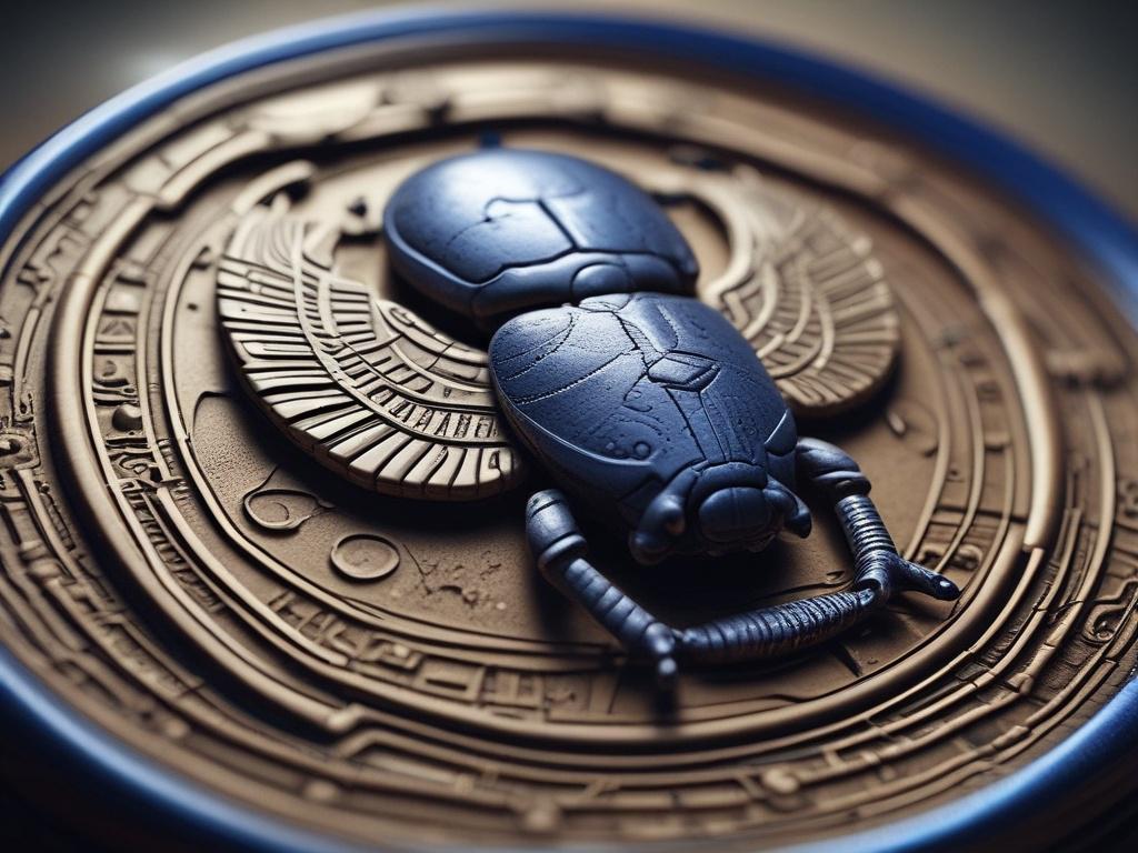 Ancient Egyptian Scarab Amulet, lapis lazuli, intricate carvings, historical artifact,
