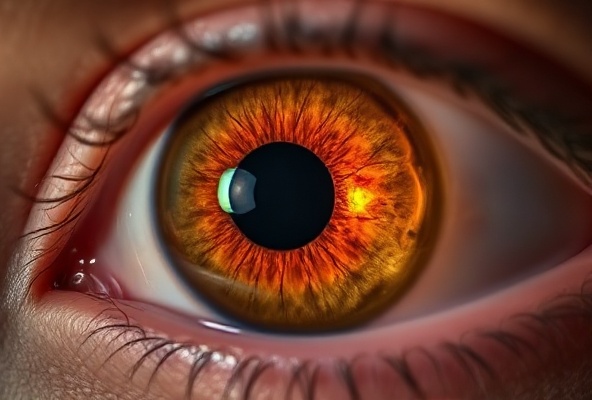 Eye showing glaucoma damage before treatment