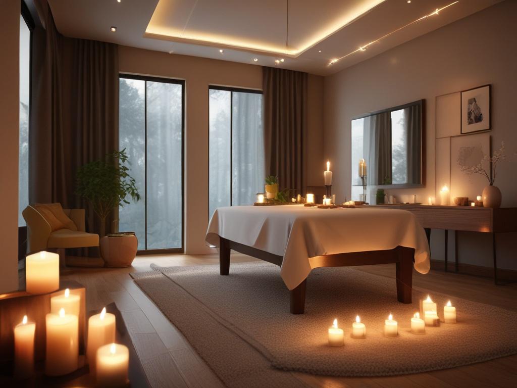 A serene and tranquil room set up for a sensual