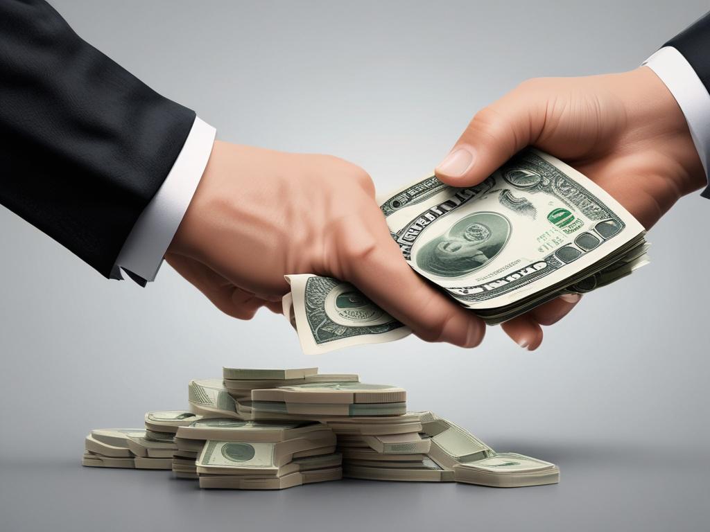 A high resolution image of an elegant cash transaction taking