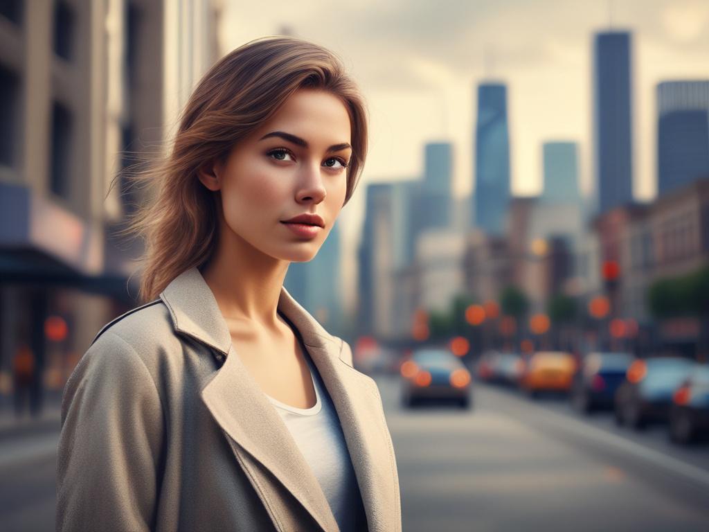 A high resolution image of a stunning young woman, elegantly