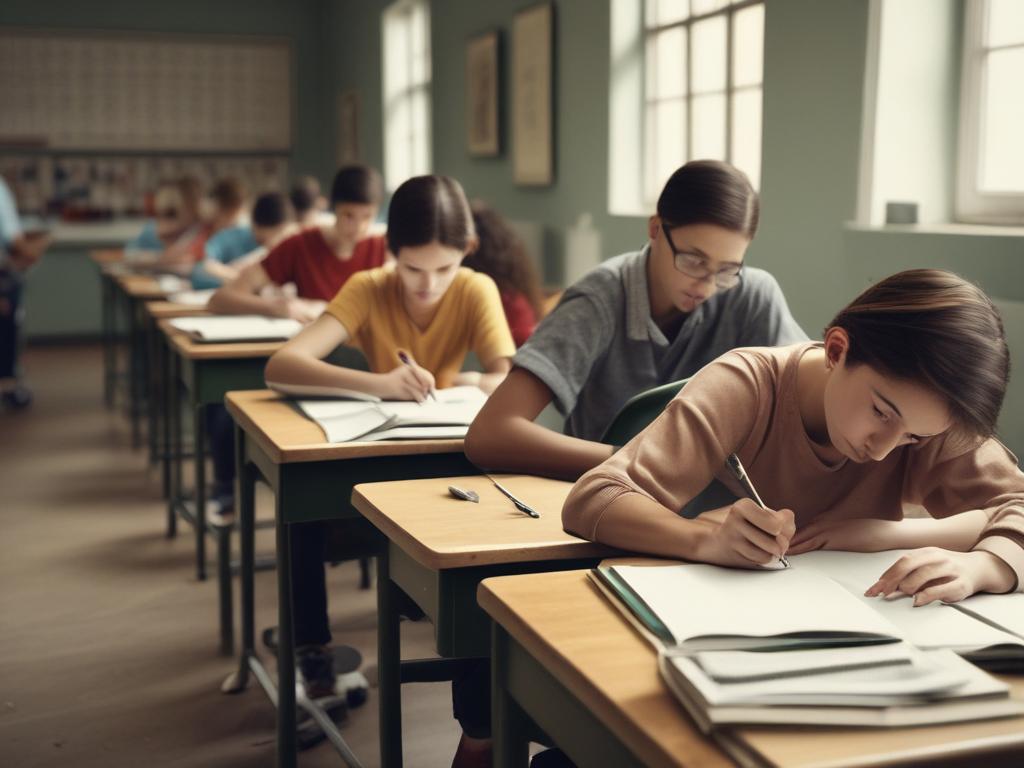 Selective school exam preparation, students, learning, study, classroom
