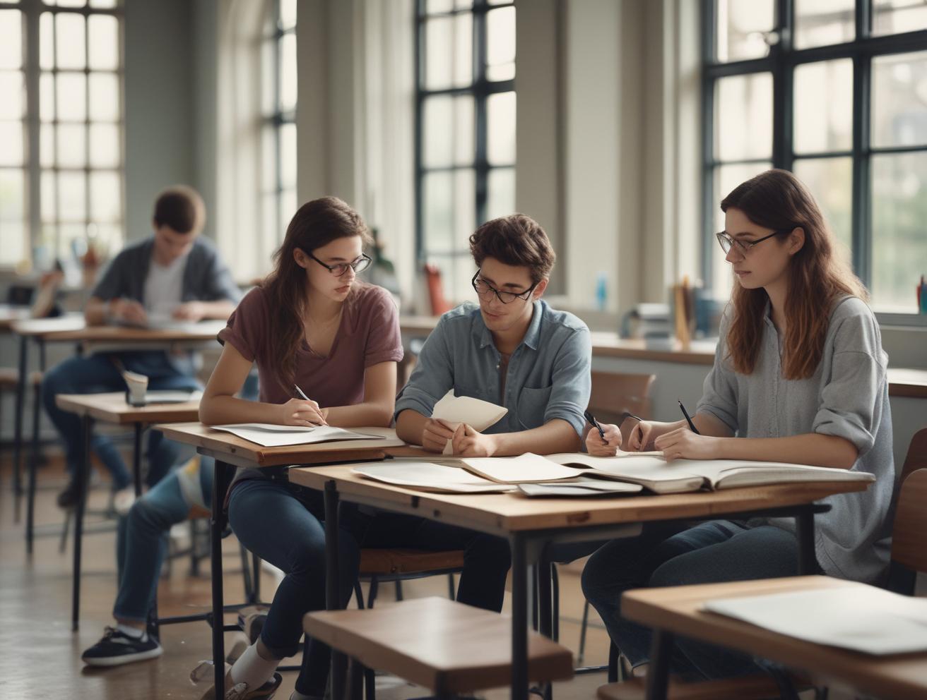 students studying together