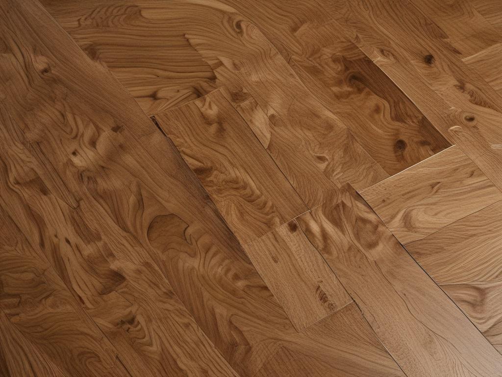 A close up view of newly installed hardwood flooring, showcasing
