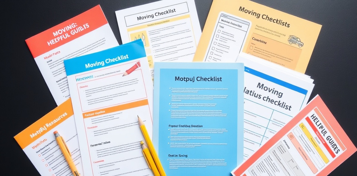 Moving tips and resources showing guides and planning materials